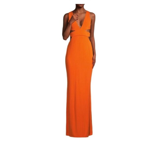 Ramy Brook Cara Cutout Column Gown Orange maxi dress size 6 - Picture 1 of 11